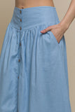 Mattie Chambray Button Front Skirt