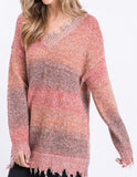 Ombre Distressed Sweater