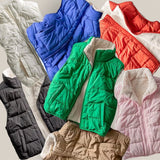 Reversible Puff Vest With Sherpa Lining