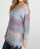 Ombre Distressed Sweater