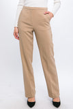 Milah Solid Straight Leg Trouser Pants