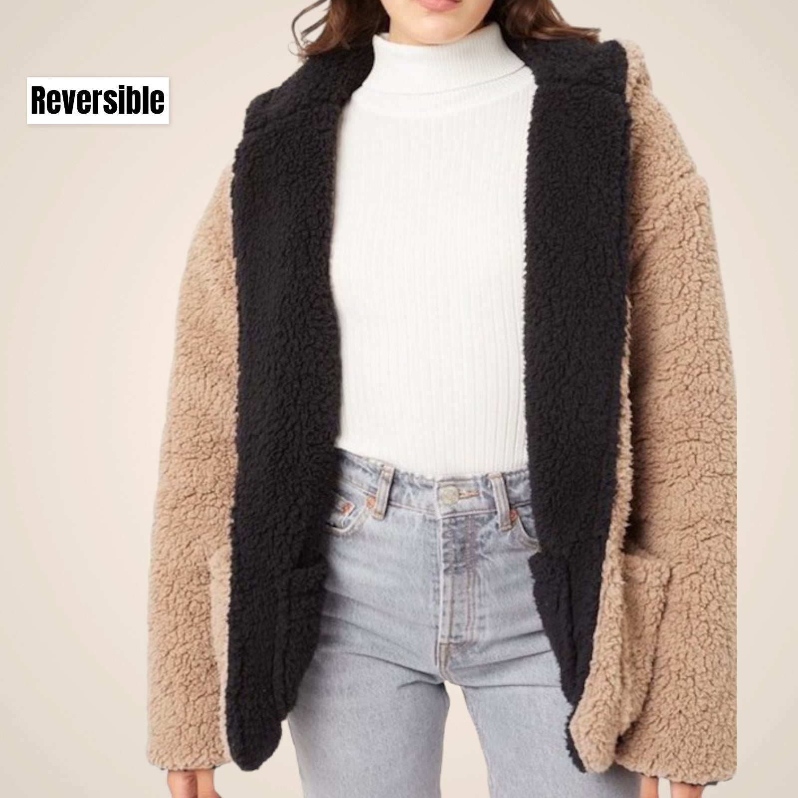 Coziest Pocketed Reversible Sherpa Coat