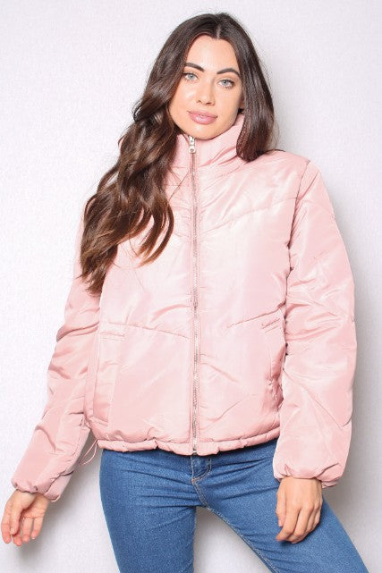 Chevron Quilted Puff Jacket