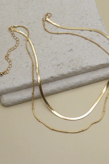 Willa Double Snake Chain Layered Necklace