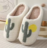 Cactus Sherpa Fuzzy Slippers