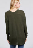SALE Thermal Waffle Knit V-Neck Button Down Sweater