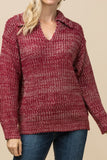 V-Neck Sweater with Collar