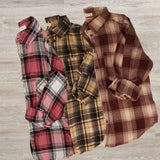 Front Pocket Oversized Flannel Top