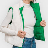 Reversible Puff Vest With Sherpa Lining