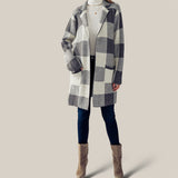 Nicolle Open Front Buffalo Plaid Long Cardigan