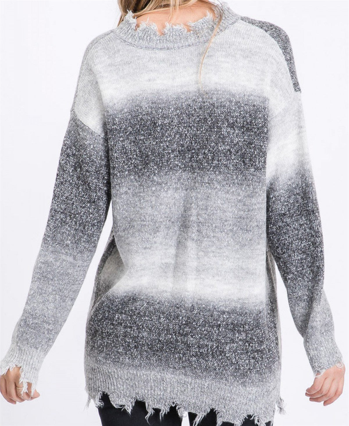 SALE Ombre Distressed Sweater