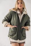 Fleece Lined Wave Quilted Reversible Jacket