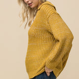 SALE 2 Tone Melange V-Neck Sweater
