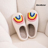 Rainbow Sherpa Fuzzy Slippers