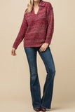 SALE 2 Tone Melange V-Neck Sweater