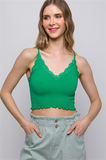 Lace Trim Ribbed Cami