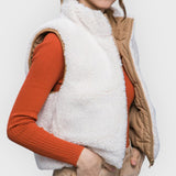 Reversible Puff Vest With Sherpa Lining