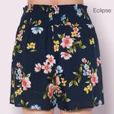 Smocked Waist Floral Shorts