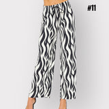 High Rise Drawstring Textured Print Pants