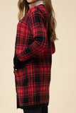 Plaid Double Button Sweater Coat