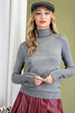 Perfect Layering Turtleneck Button Detail Sweater