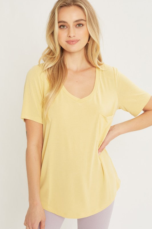 Bailey V-Neck Top With Pockets