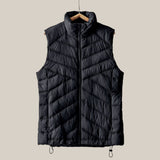 Chevron Quilt Puff Vest with Storage Pouch