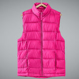 Stand Collar  Puff Vest with Storage Pouch