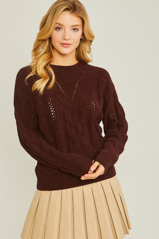 Cheryl Pullover Cable Knit Sweater
