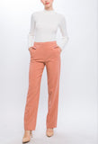 Milah Solid Straight Leg Trouser Pants