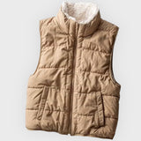 Reversible Puff Vest With Sherpa Lining