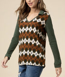 SALE Angie Knit Argyle Pullover Sweater