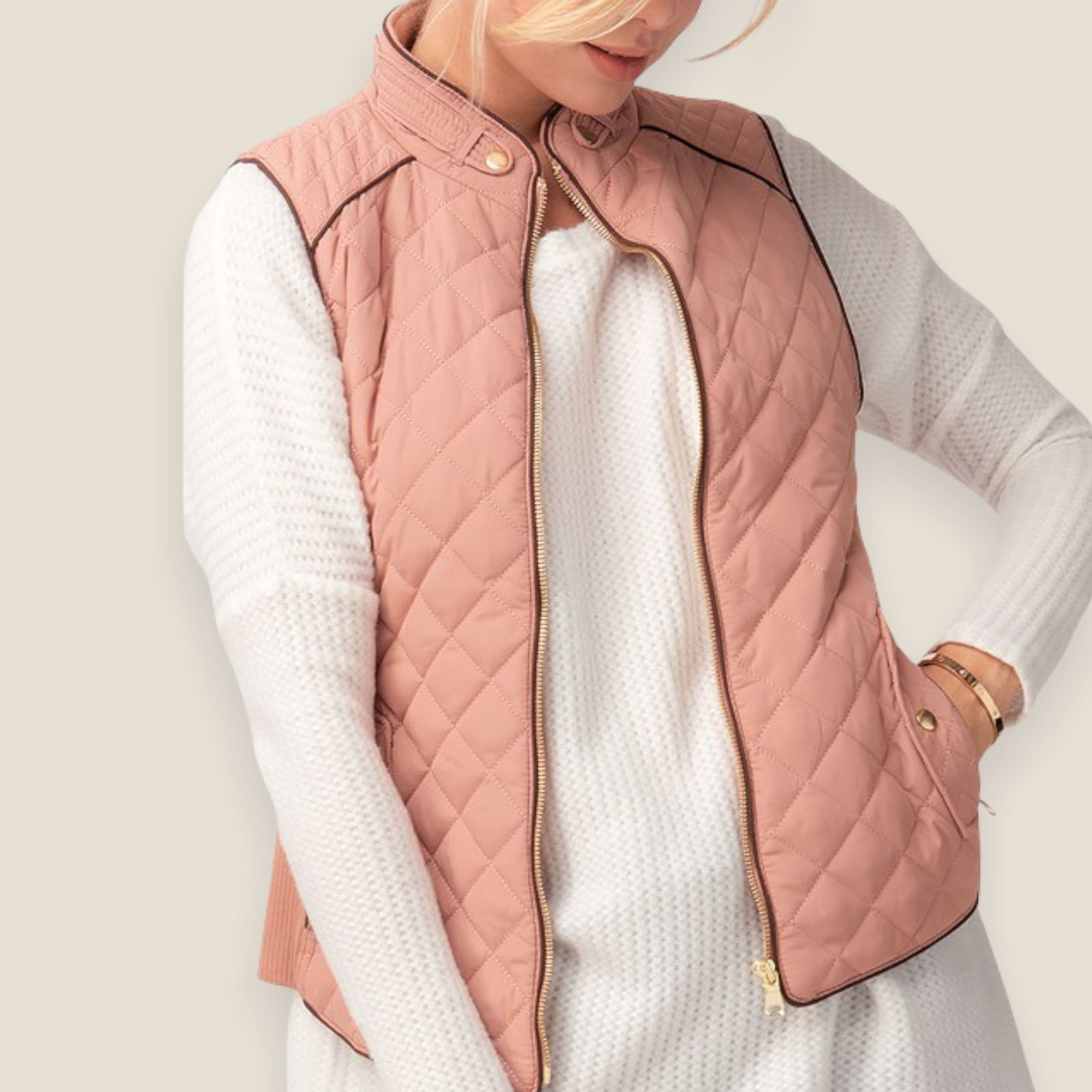 SALE Quilted Puffer Vest With Pockets