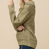 V-Neck Sweater with Collar