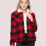 Buffalo Plaid Sherpa Fur Jacket