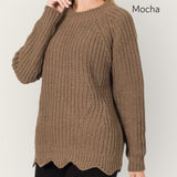 SALE Melinda Scallop Hem Sweater