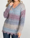 Ombre Distressed Sweater