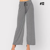 High Rise Drawstring Textured Print Pants