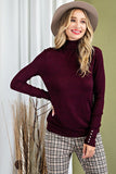 Perfect Layering Turtleneck Button Detail Sweater